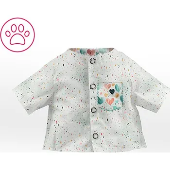 Panel se střihem na ušití oblečení pro hračku zvířátka tričko Faith - srdce světlá 1