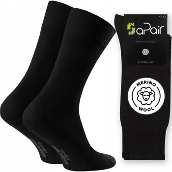 Pánské ponožky Ponožky Ponožky do obleku z merino vlny černé barvy, velikost 41-43