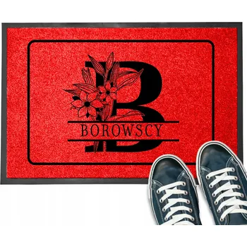 VSTUPNÍ ROHOŽKA S ROSTLINNÝM MOTIVEM A VAŠÍM JMÉNEM INDYWIDUALNA VZOR