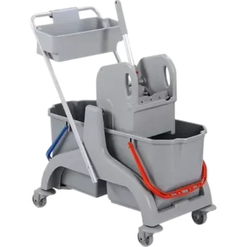 Úklidový vozík UVP 03/2/25, úklidový vozík dvojitý 2x25l, plastový košík