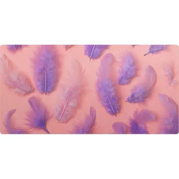Obraz Moderní podložka na stůl pro práci z domova, Pera na pastelovém pozadí, 90x45 cm