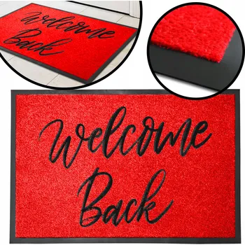 Obraz Vstupní rohožka ČERVENÁ MONOCHROMATICKÁ 40x60 ke dveřím s NÁPIS WITAMY! - VZOR