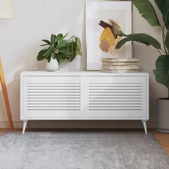 Interiérové dveře vidaXL Nábytková dvířka lamelový design 2 ks 39,5x59,4cm borovice [151113] Barva: Bílá