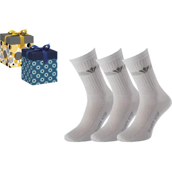 Pánské ponožky Ponožky KUKS Dárkové balení 3 párů pracovních ponožek OTO Bílé, EUR 36-38 (UK 4-5), Zvolte variantu dárkového balení: Modrá s oky
