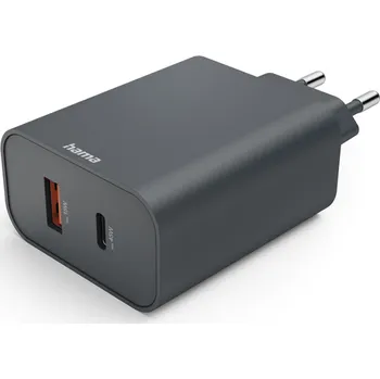 Hama rychlá USB nabíječka USB-C + USB-A, PD/QC, 45 W, Ecosential