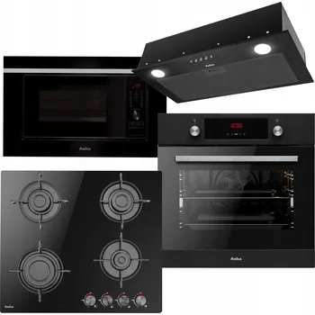 Mikrovlnná trouba Sada Amica Trouba Varná deska Mikrovlnná trouba Odsavač par