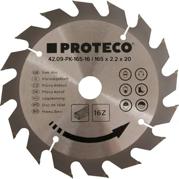 Pilový kotouč PROTECO kotouč pilový SK 165 x 2.2 x 20 | 16 zubů