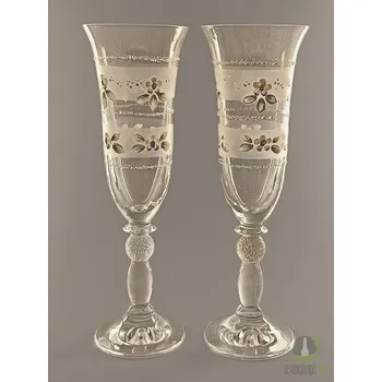 Sklenice Šampus ručně malované sklenice 2ks bílá