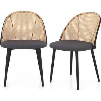 Jídelní židle Židle Costway umělá kůže šedá 2 ks