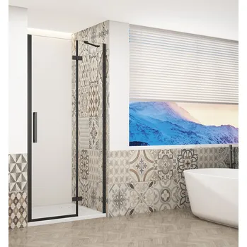 Gelco Trinity Black sprchové dveře do niky 120 x 200 cm otevírací pravá černá sklo čiré GT1212CR-B