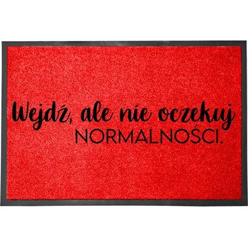 Rohožka VSTUPNÍ ROHOŽKA 40X60 ČERVENÁ KE DVEŘÍM - NEČEKEJ NORMALITU
