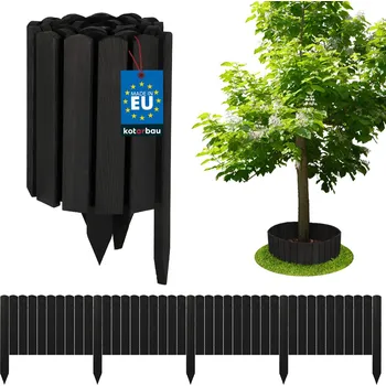 Plot Zahradní plot palisádový dřevěný obrubník hnaný antracit 200x30 cm - antracit \ 30 cm