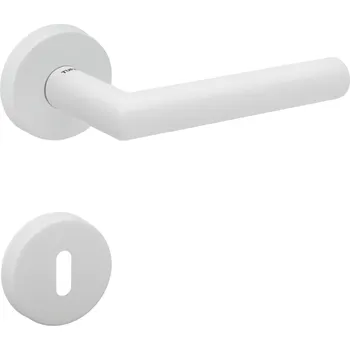 Dveřní kování TI - FAVORIT - R 2002 rozety BB, klika/klika WS - Bílá matná (152)