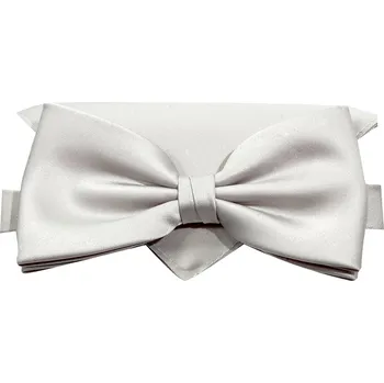 Motýlek Motýlek Brinkleys Classic s kapesníčkem - stříbrný