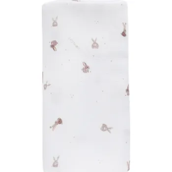Zavinovačka Lullalove Zavinovací přikrývka z mušelínu plena 100 x 100cm Králíček