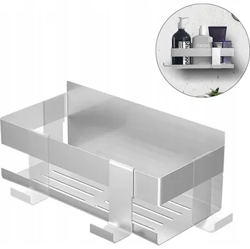 Drátěná police POLIČKA DO SPRCHY Z NEREZOVÉ OCELI, SPRCHOVÝ KOŠÍK BEZ VRTÁNÍ