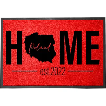 Vstupní rohožka 40x60 Červená DOM HIT HOME TWÓJ KRAJ NAPIS FLAGA