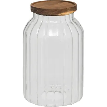 5five Simply Smart Skleněná dóza s dřevěným víkem HARMONY, 3 l