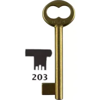Klíč Klíč dózický úzký předřezaný A203 6HOB4 mosazný