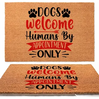 Kokosová rohožka venkovní na boty 40x60 cm s potiskem DOGS WELCOME