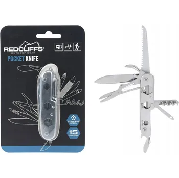 Multifunkční nůž TURISTICKÁ SADA PRO PŘEŽITÍ 15v1 STŘÍBRNÁ - KAPESNÍ NŮŽ, NÁŘADÍ