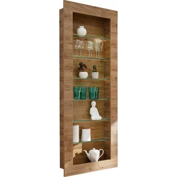 Komoda Komoda, Závěsná vitrína Como, Dub medový, Bez LED, Do obývacího pokoje, Ložnice