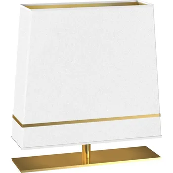 Stojací lampa Stolní lampa Volans, 1x bílé/zlaté textilní stínítko, g