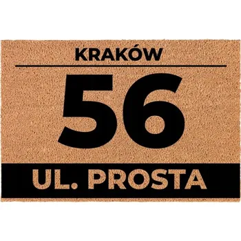 Rohožka VSTUPNÍ ROHOŽKA KOKOSOVÁ HIT TWÓJ NUMER DOMU/MIESZKANIA MIASTO ULICA