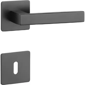 SH - KVADRAT - HR 1760 3SM rozety BB, klika/klika BS - Černá matná