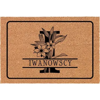 Rohožka KOKOSOVÁ ROHOŽKA STŘÍBRNÁ Personalizovaná s Vaším Příjmením a PÍSMENEM