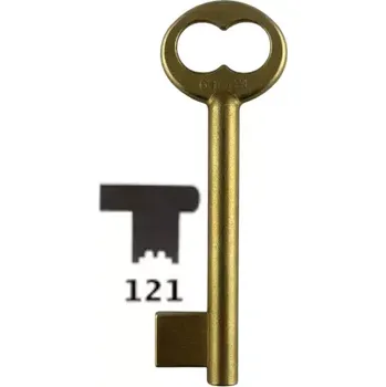 Klíč Klíč dózický široký předřezaný S121 6HOB3 mosazný