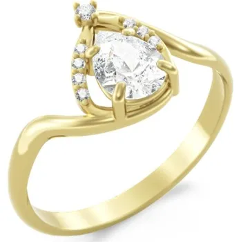 Prsten Couple, Honosný prsten Amariel, žluté zlato se zirkony, vel. 58, prům. 18.5 mm, 585-66-1-0332.0Z00.0.58.001