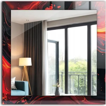 Zrcadlo Zrcadlo do koupelny ložnice obývacího pokoje s potiskem Abstraktní láva 60 x 60 cm