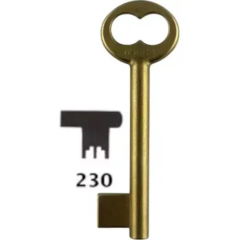 Klíč Klíč dózický široký předřezaný S230 6HOB3 mosazný