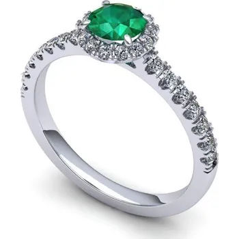 Prsten Zásnubní prsten se smaragdem PZB20072 Materiál: Bílé zlato 14kt, Velikost: 75