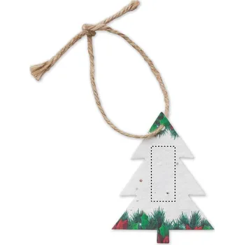 Vánoční ozdoba Ozdoba ze semínkového papíru TAMPONOVÝ TISK (MAX. 2 BARVY, 35X15MM) 2 barvy 15 FRONT