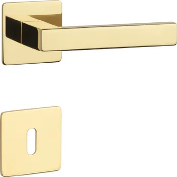 SH - KVADRAT - HR 1760 3SM rozety BB, klika/klika OLV PVD - Mosaz leštěná lakovaná PVD