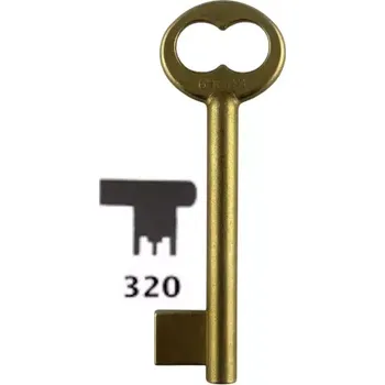 Klíč Klíč dózický široký předřezaný S320 6HOB3 mosazný