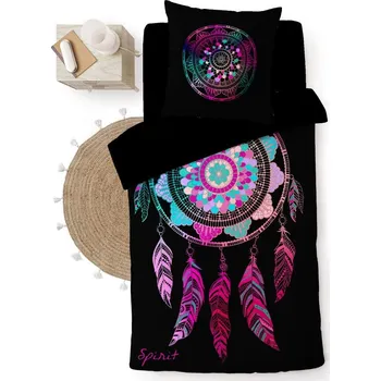 Povlečení Černé bavlněné povlečení na jednolůžko 140x200 cm Porte Bonheur – douceur d'intérieur ID_1754066