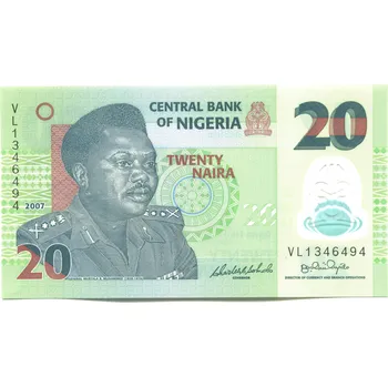 Sběratelství NIGÉRIE. 20 naira 2007. Pi. 34b.