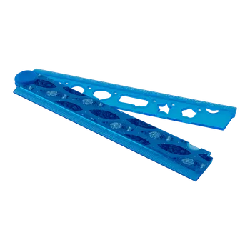 Sada pera s tužkou Flexio Skládací plastové pravítko 15 - 30 cm - modré