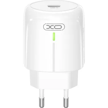 XO síťová nabíječka L113 USB-C PD 20W s LED indikátorem, bílá