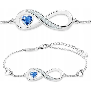 Náramek Stříbrný náramek Larezo se zirkonem ryzost 925, symbol nekonečna, 19 cm