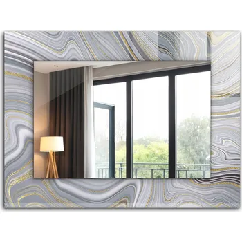 Zrcadlo Dekorativní zrcadlo na zeď s potiskem dekor 80x60 Abstraktní mramor