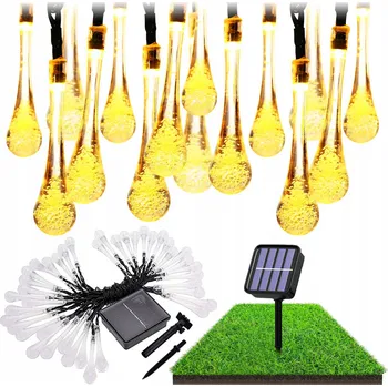 Venkovní osvětlení SOLÁRNÍ GIRLANDA ZAHRADNÍ SVĚTLA LED BÍLÁ TEPLÁ