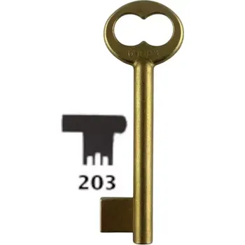 Klíč Klíč dózický široký předřezaný S203 6HOB3 mosazný