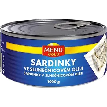 Sardinky ve slunečnicovém oleji 1000g Menu Gold