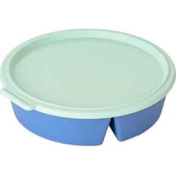 Svačinový box Miska s víkem NORA BOX, dělená, modrá, 1,1 l, KOZIOL