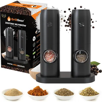 Mlýnek na sůl a pepř GrillGear s podstavcem na akumulátor nebo baterie Verze: 1