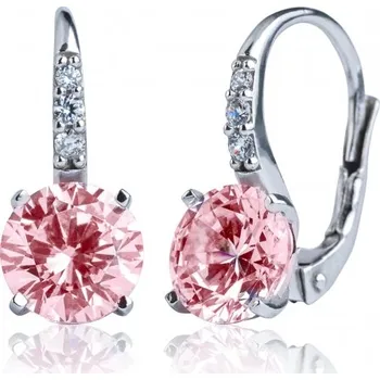Náušnice Couple, Elegantní náušnice Joyce, bílé zlato s&nbsp;růžovými zirkony, 585-66-3-0220.1B00.0.00.108.08